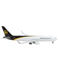 Boeing 767-300F Commercial Aircraft "UPS Worldwide Services" White with Dark Brown Tail 1/400 Diecast Model Airplane by GeminiJets