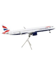 Airbus A321neo Commercial Aircraft "British Airways" White with Tail Stripes "Gemini 200" Series 1/200 Diecast Model Airplane by GeminiJets