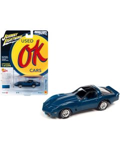 1982 Chevrolet Corvette Bright Blue Metallic with Black Top and Blue Interior Limited Edition to 2596 pieces Worldwide "OK Used Cars" 2023 Series 1/64 Diecast Model Car by Johnny Lightning