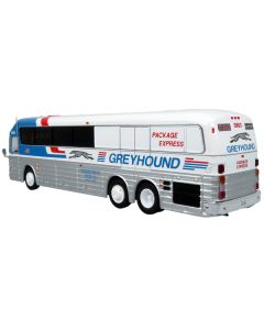 1984 Eagle Model 10 Motorcoach Bus "Greyhound Package Express" White and Blue "Vintage Bus & Motorcoach Collection" Limited Edition to 504 pieces Worldwide 1/87 (HO) Diecast Model by Iconic Replicas