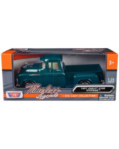 1957 Chevrolet 3100 Stepside Pickup Truck Teal Metallic "Timeless Legends" Series 1/24 Diecast Model Car by Motormax