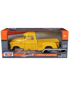 1957 Chevrolet 3100 Stepside Pickup Truck Yellow "Timeless Legends" Series 1/24 Diecast Model Car by Motormax