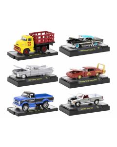 "Auto-Thentics" 6 piece Set Release 81 IN DISPLAY CASES Limited Edition 1/64 Diecast Model Cars by M2 Machines