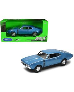 1968 Oldsmobile 442 Blue Metallic 1/24 Diecast Model Car by Welly