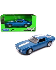 1972 Pontiac Firebird Trans Am Blue Metallic 1/24 Diecast Model Car by Welly