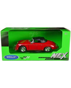 Porsche 356A Speedster Red with Black Soft Top "NEX Models" Series 1/24 Diecast Model Car by Welly