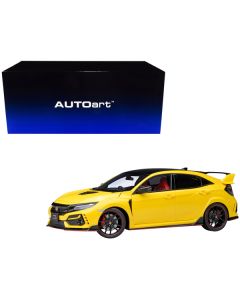 2021 Honda Civic Type R (FK8) RHD (Right Hand Drive) Sunlight Yellow Limited Edition 1/18 Model Car by Autoart