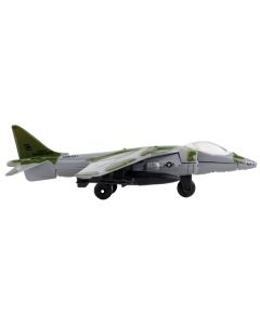 McDonnell Douglas AV-8B Harrier II Attack Aircraft Green Camouflage "United States Marine Corps" with Runway Section Diecast Model Airplane by Runway24