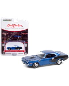 1970 Plymouth Barracuda Custom Hardtop Blue Metallic and Black with Modern HEMI Lettering (Lot #720) Barrett Jackson "Scottsdale Edition" Series 7 1/64 Diecast Model Car by Greenlight