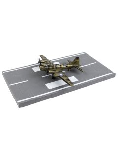 Boeing B-17 Flying Fortress Bomber Aircraft Olive Green Camouflage "United States Army Air Force" with Runway Section Diecast Model Airplane by Runway24