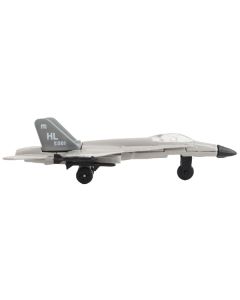 McDonnell Douglas F/A-18C Hornet Fighter Aircraft Gray "United States Navy" with Runway Section Diecast Model Airplane by Runway24