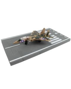 McDonnell Douglas F-15 Eagle Fighter Aircraft Desert Camouflage "United States Air Force" with Runway Section Diecast Model Airplane by Runway24