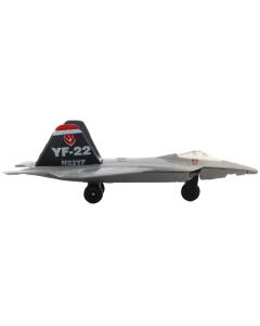 Lockheed Martin F-22 Raptor Stealth Aircraft Gray "United States Air Force YF-22" with Runway Section Diecast Model Airplane by Runway24