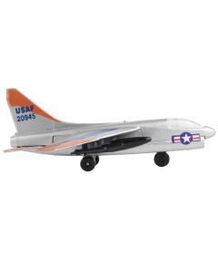 LTV A-7 Corsair II Attack Aircraft Silver Metallic "United States Air Force" with Runway Section Diecast Model Airplane by Runway24