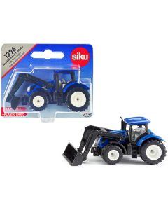 New Holland T7.315 Tractor with Front Loader Blue and Black Diecast Model by Siku