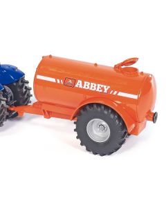 New Holland T7070 Tractor Blue with Abbey Single Axle Vacuum Tanker Orange 1/50 Diecast Model by Siku