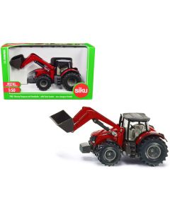 Massey Ferguson 8690 Tractor with Front Loader Red 1/50 Diecast Model by Siku