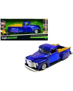 1950 Chevrolet 3100 Pickup Truck Lowrider Candy Blue with Graphics "Lowriders" Series 1/25 Diecast Model Car by Maisto