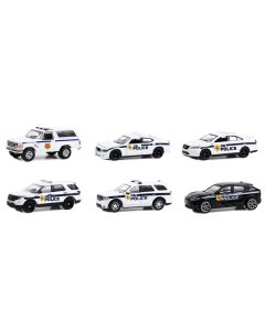 "Hot Pursuit" Special Edition "FBI Police (Federal Bureau of Investigation Police)" Set of 6 Police Cars 1/64 Diecast Model Cars by Greenlight