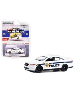 2013 Ford Police Interceptor White "FBI Police (Federal Bureau of Investigation Police)" "Hot Pursuit" Special Edition 1/64 Diecast Model Car by Greenlight