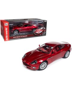 2005 Aston Martin V12 Vanquish RHD (Right Hand Drive) Toro Red Mica Metallic with Red Interior 1/18 Diecast Model Car by Auto World