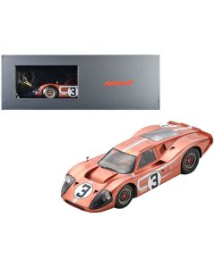 Ford GT40 MK IV #3 Mario Andretti - Lucien Bianchi "24 Hours of Le Mans" (1967) with Acrylic Display Case 1/18 Model Car by Spark