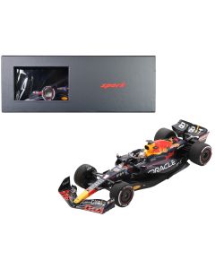 Red Bull Racing RB18 #1 Max Verstappen "Oracle" Winner Formula One F1 Abu Dhabi GP (2022) with Acrylic Display Case 1/18 Model Car by Spark