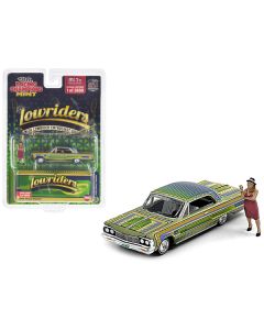 1964 Chevrolet Impala Lowrider Green Metallic with Graphics and Diecast Figure Limited Edition to 3600 pieces Worldwide 1/64 Diecast Model Car by Racing Champions