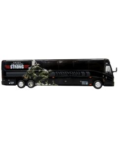 MCI J4500 Coach Bus "Arrow Stage Lines - Veteran Strong" Black "The Bus & Motorcoach Collection" Limited Edition to 504 pieces Worldwide 1/87 (HO) Diecast Model by Iconic Replicas