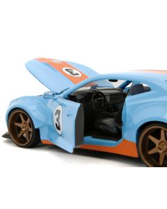 2016 Chevrolet Camaro Widebody #3 Light Blue with Orange Stripes "Gulf Oil" "Wide Body" Series 1/24 Diecast Model Car by Jada