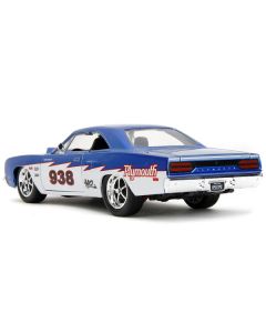 1970 Plymouth Road Runner #938 Candy Blue and White "Bigtime Muscle" Series 1/24 Diecast Model Car by Jada