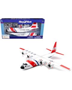 Model Kit Lockheed C-130 Hercules Transport Aircraft White and Red "United States Coast Guard" Snap Together Plastic Model Kit by New Ray