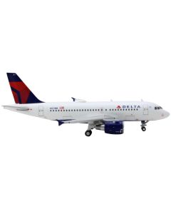 Airbus A319 Commercial Aircraft "Delta Air Lines" White with Blue and Red Tail 1/400 Diecast Model Airplane by GeminiJets