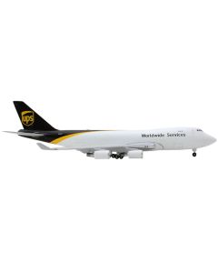 Boeing 747-400F Commercial Aircraft "UPS Worldwide Services" White with Brown Tail 1/400 Diecast Model Airplane by GeminiJets