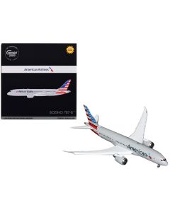 Boeing 787-8 Commercial Aircraft with Flaps Down "American Airlines" Gray with Tail Stripes "Gemini 200" Series 1/200 Diecast Model Airplane by GeminiJets