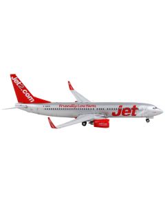 Boeing 737-800 Commercial Aircraft "Jet2.Com" Silver with Red Tail 1/400 Diecast Model Airplane by GeminiJets