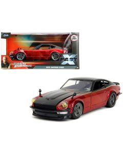 1972 Datsun 240Z Black and Red Metallic with Graphics "Fast X" (2023) Movie "Fast & Furious" Series 1/24 Diecast Model Car by Jada