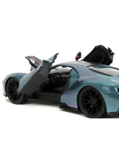 2017 Ford GT Blue Metallic with Pink and Black Stripes "Pink Slips" Series 1/24 Diecast Model Car by Jada