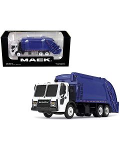 Mack LR with McNeilus Rear Load Refuse Body Blue and White 1/87 (HO) Diecast Model by First Gear