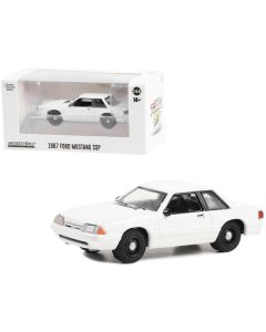 1987-1993 Ford Mustang SSP Police White "Hot Pursuit" "Hobby Exclusive" Series 1/64 Diecast Model Car by Greenlight