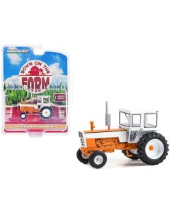 1973 Tractor with Enclosed Cab Orange and White "Down on the Farm" Series 8 1/64 Diecast Model by Greenlight