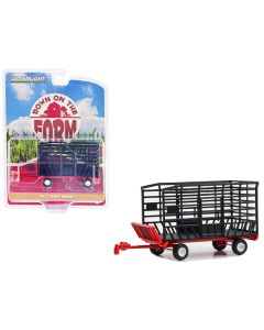 Bale Throw Wagon Black and Red "Down on the Farm" Series 8 1/64 Diecast Model by Greenlight