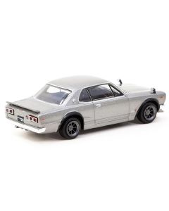 Nissan Skyline 2000 GT-R (KPGC10) RHD (Right Hand Drive) Silver Metallic "Global64" Series 1/64 Diecast Model Car by Tarmac Works