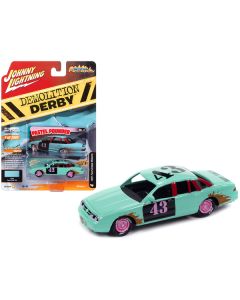 1997 Ford Crown Victoria #43 Fade Demo Derby Teal "Demolition Derby" Limited Edition to 3900 pieces Worldwide "Street Freaks" Series 1/64 Diecast Model Car by Johnny Lightning