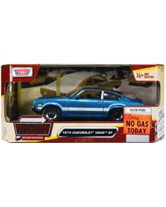 1974 Chevrolet Vega GT Blue Metallic with White Stripes "Forgotten Classics" Series 1/24 Diecast Model Car by Motormax