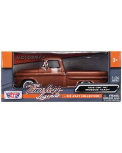 1958 GMC 100 Wideside Pickup Truck Brown Metallic "Timeless Legends" Series 1/24 Diecast Model Car by Motormax