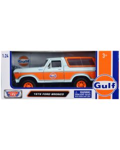 1978 Ford Bronco Light Blue and Orange "Gulf Oil" "Gulf Die-Cast Collection" 1/24 Diecast Model Car by Motormax