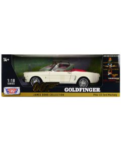 1964 1/2 Ford Mustang Convertible White with Red Interior James Bond 007 "Goldfinger" (1964) Movie "James Bond Collection" Series 1/18 Diecast Model Car by Motormax