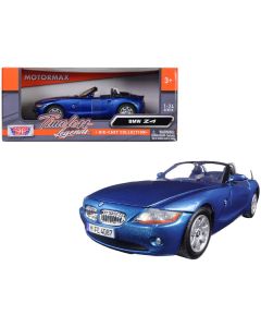 BMW Z4 Convertible Blue Metallic 1/24 Diecast Model Car by Motormax