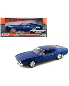 1971 Ford Mustang Sportsroof Blue 1/24 Diecast Model Car by Motormax